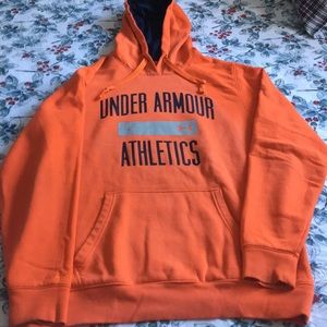 Men’s Under Armour orange hoody, size M.